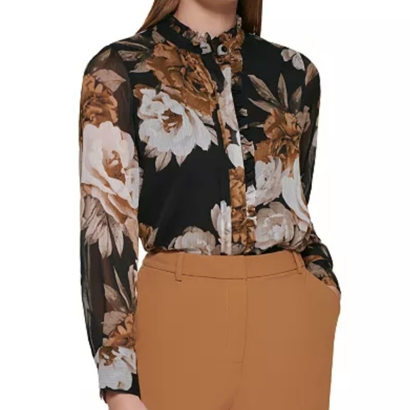 Calvin Klein Floral Blouse - Picture 8 of 8